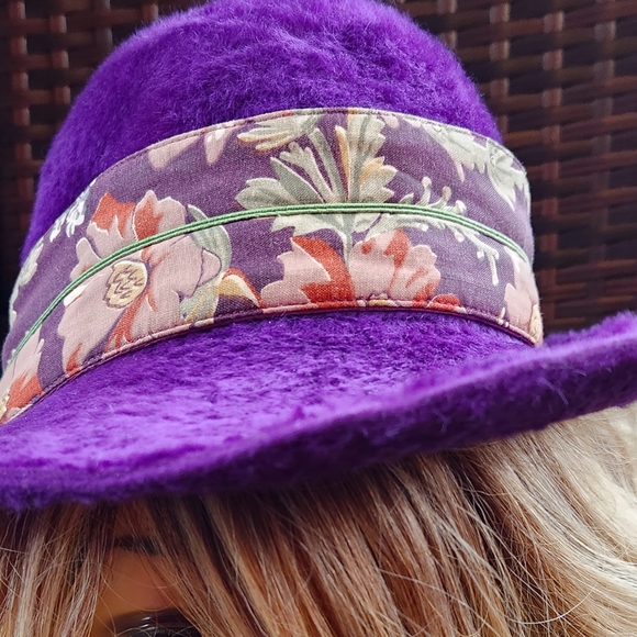 60s LORD & TAYLOR Purple Mohair Soft Luxury MISS ALICE Hollywood Movie Star Hat - Picture 13 of 16